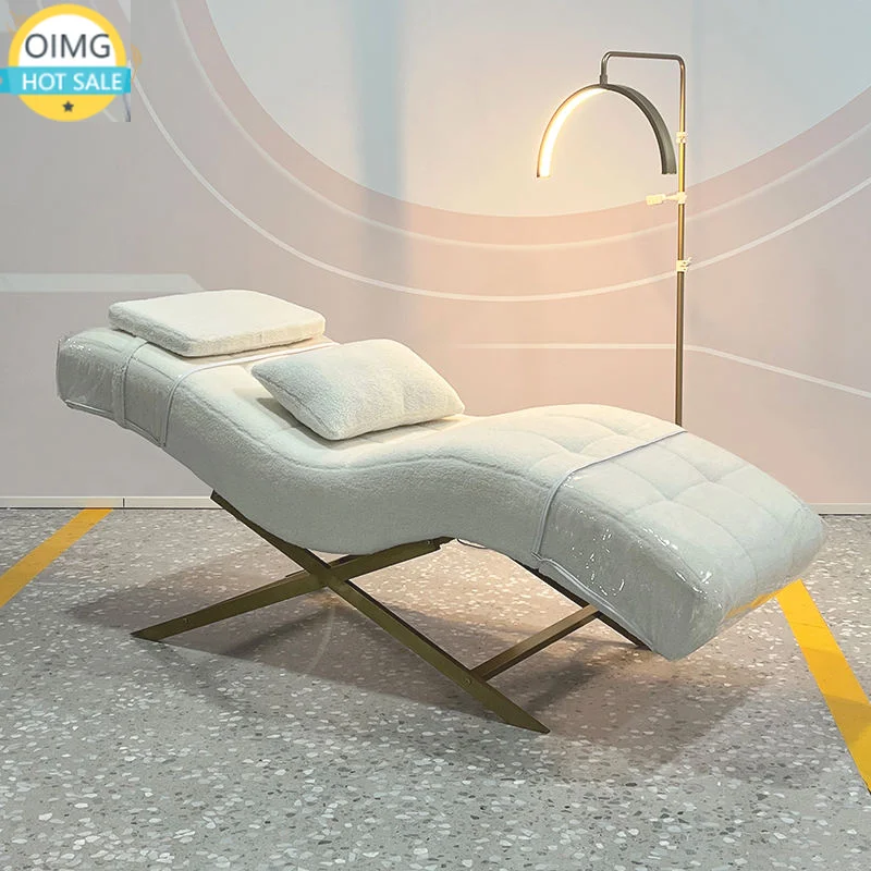 Arc Shape Luxury Eyelash Extension Bed Salon Chair for Beauty Eyelash Massage Bed