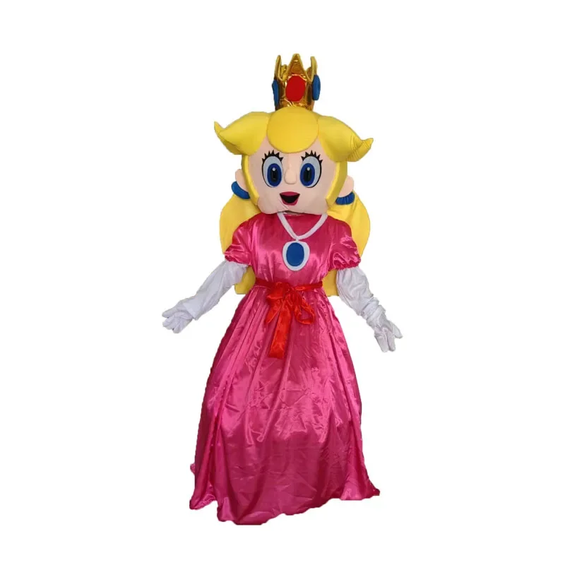 Princess Peach Mascot Costume Mushroom Halloween Christmas Birthday Party Cosplay Anime Performance Props Costume