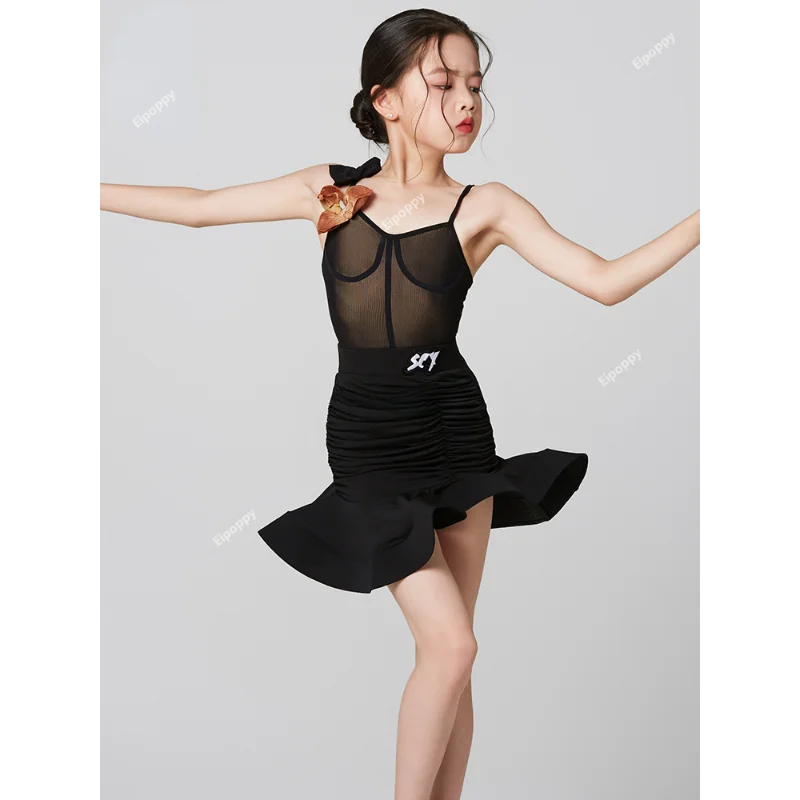 

Children's Cha Cha Rumba Samba Latin Dance Dress Girls Tango Dance Dresses Competition Standard Ballroom Dance Clothes Kids