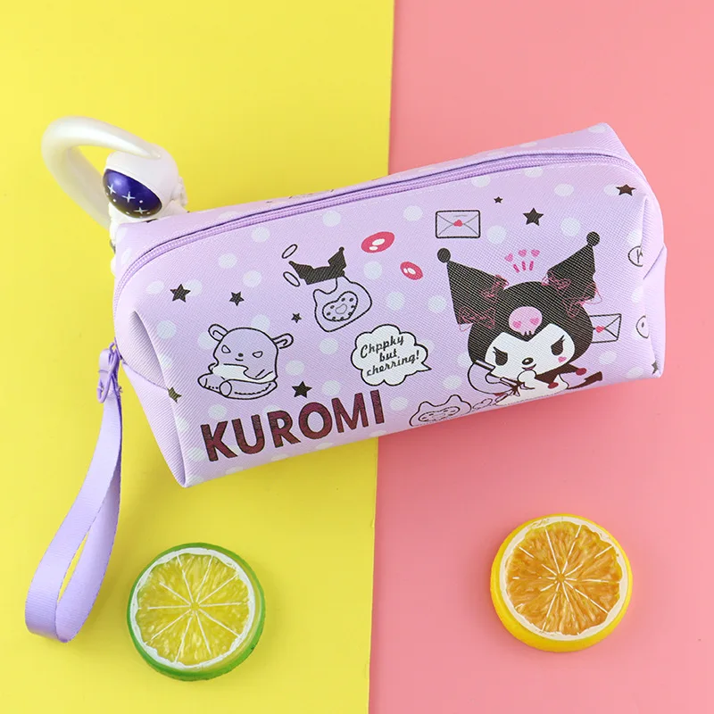 Sanrio Pencil Case Cinnamoroll Hello Kitty Kuromi Melody Stationery Bag Pu Waterproof Pencils Bag Student Pencil Stationery Gift