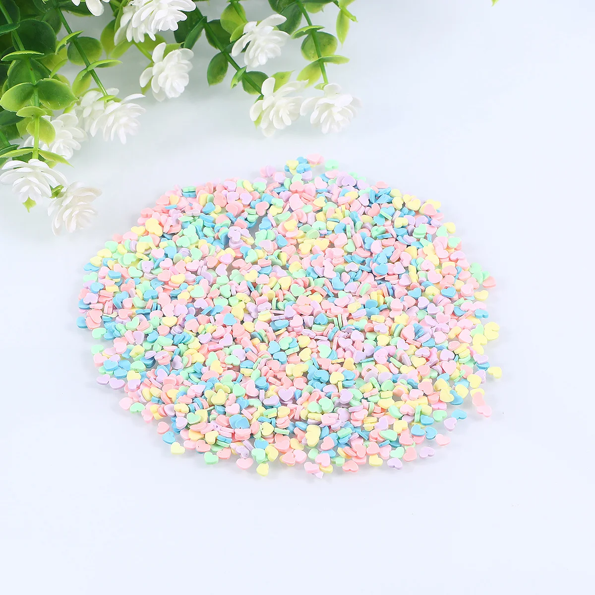 100 جرام حزمة مشرق اللون القلب الرشات خفيفة الوزن بوليمر كلاي حشو قطع DIY بها بنفسك سجل القصاصات الديكور مختلط اللون