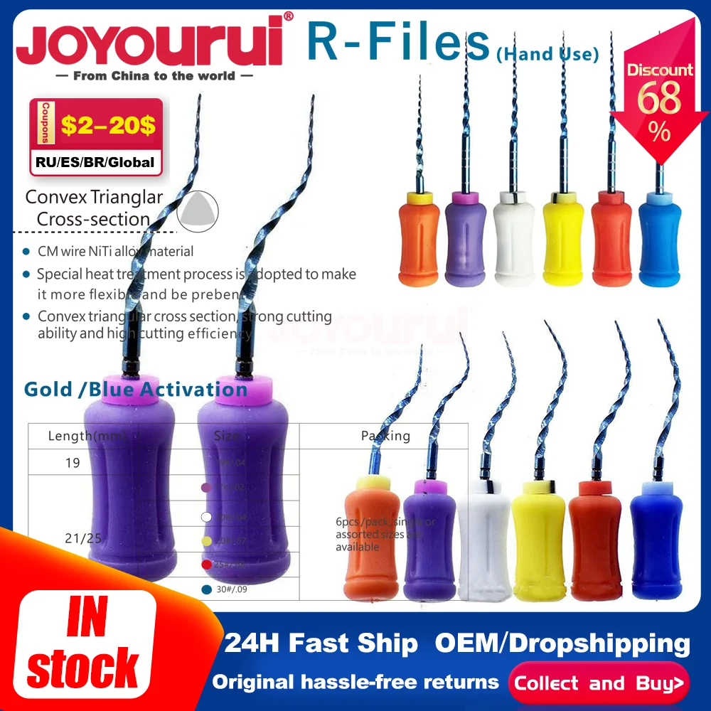 Dental Pro Taper Super Files Синий Универсальный 6 шт./кор. Эндодонтия NiTi Ручной Суперроторный файл SX-F3 25 мм F4 Файл для корневых каналов
