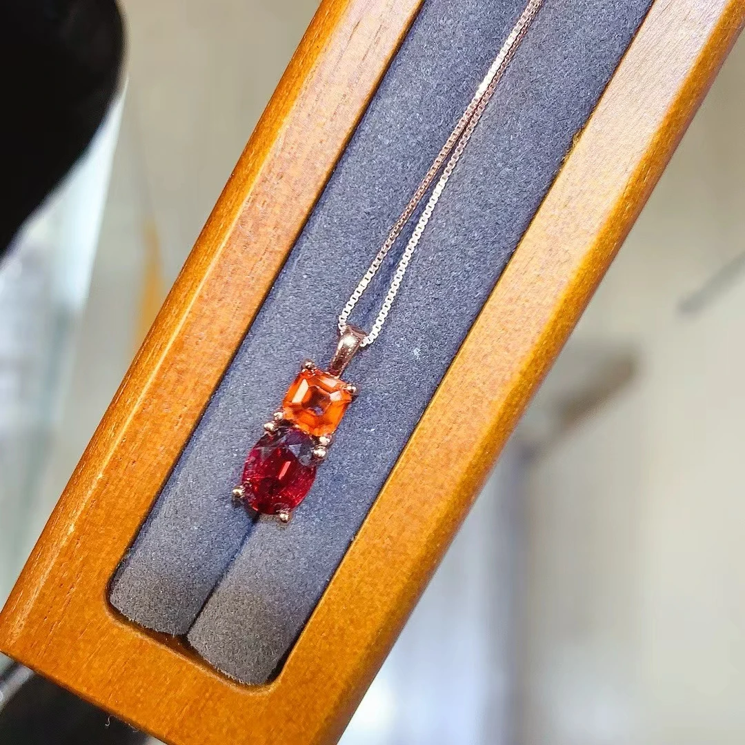 

KJJEAXCMY Natural Magnesium aluminium Garnet S925 silver exquisitely Pendant Full of luster Simple,elegant and high-end