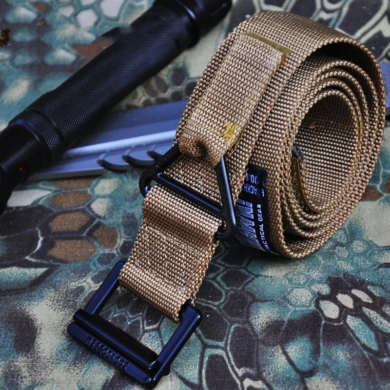 Outdoor tactical belt CQB men\'s canvas belts rappel rescue nylon belt