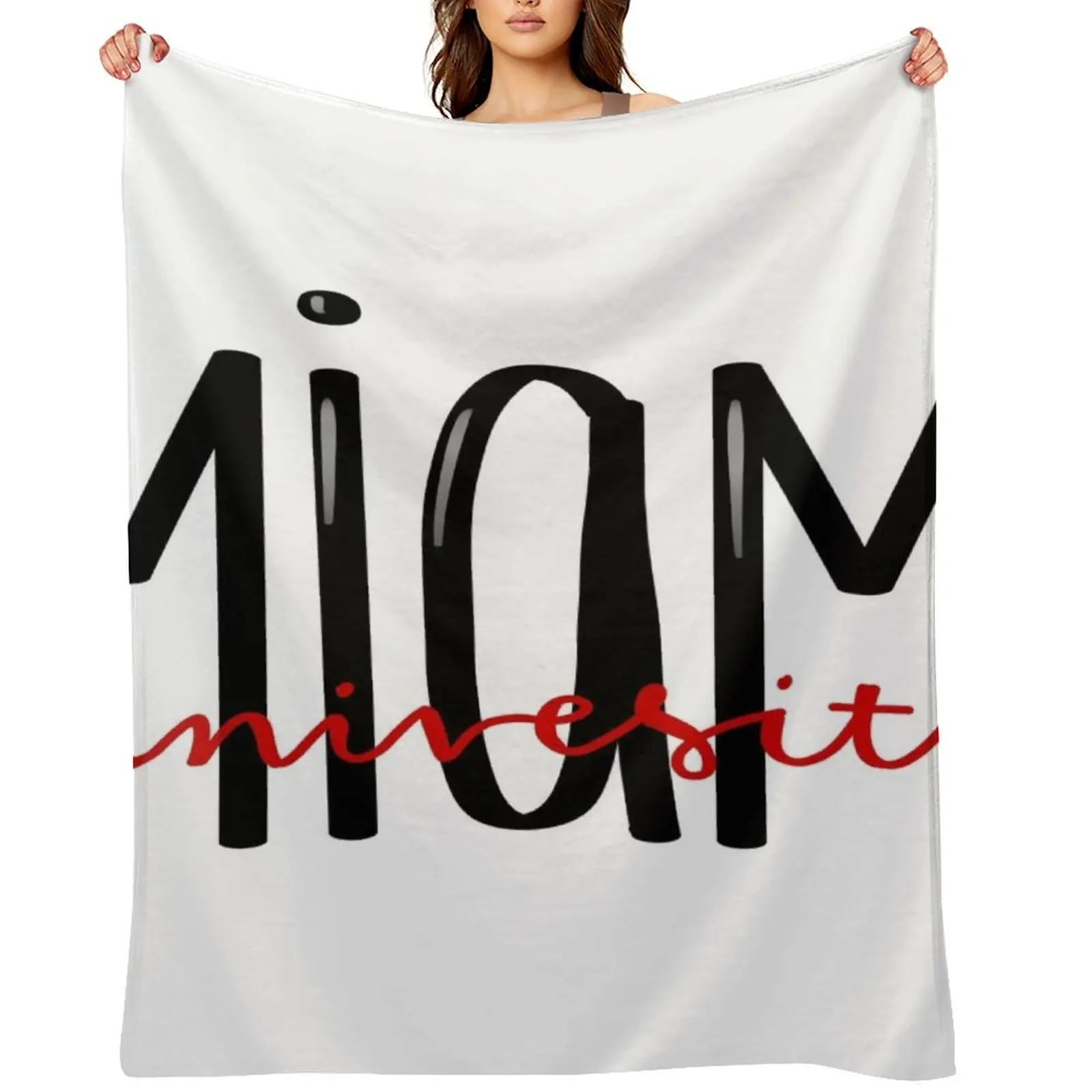 

Miami Caligraphy Throw Blanket Plaid on the sofa Baby blankets and throws Winter beds Blankets