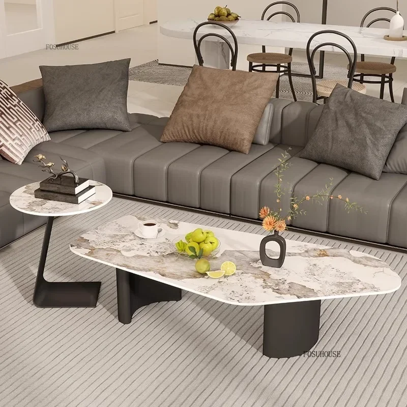 Slate Coffee Tables Luxury Modern Small Apartment Living Room Home Exquisite Irregular Special-shaped Tea Table r