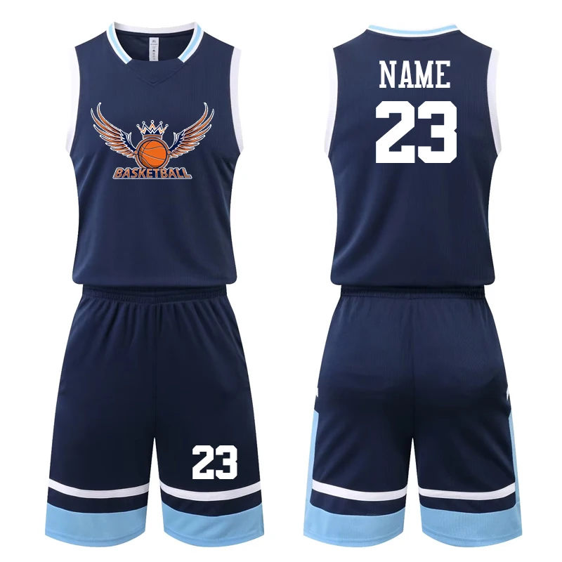 Adulto uniformes de basquete jérsei define men basketball shorts tiro sem mangas camisa kits roupas esportivas respirável juventude