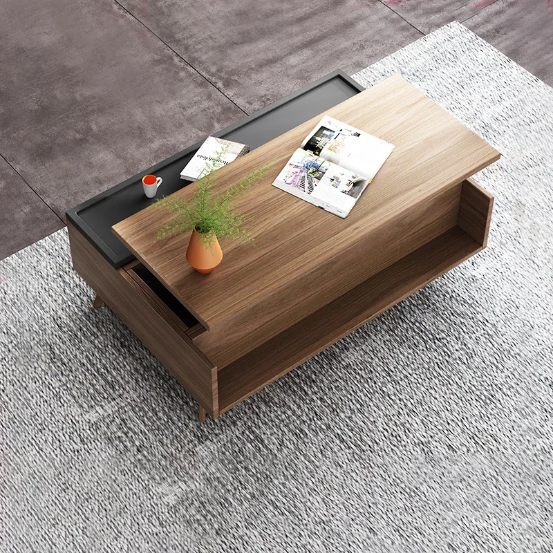 Family Home Furnishing Set Multifunctional Table Smart Folding Square Coffee Table