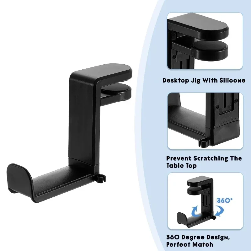 حامل سماعة رأس قابل للتعديل موفر للمساحة - 360 درجة ° حامل فولاذي قابل للدوران لألعاب الكمبيوتر #2