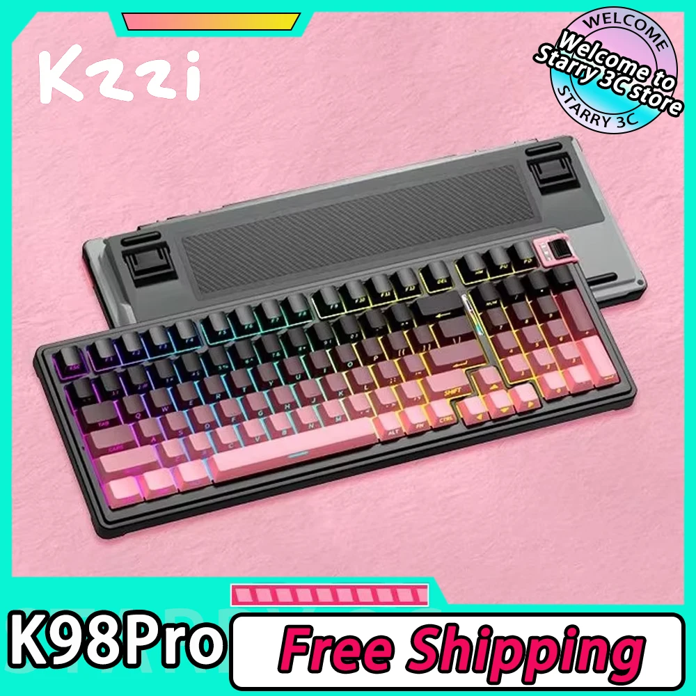 

Клавиатура KZZI K98Pro Механическая Беспроводная игровая, 3 режима, USB/2,4G/Bluetooth