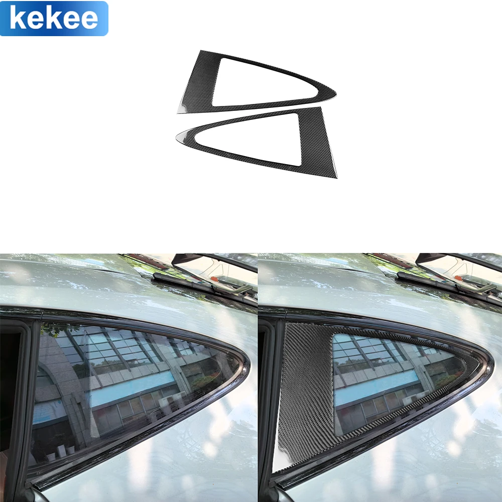 

For Porsche 911 992 2019 2020-2023 Rear triangular window Car Interior Real Soft Carbon Fiber Trim Auto Decoration Accessories