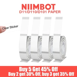 Niimbot D101 D11 D110 Transparent Label Printing Paper Name Sticker Adhesive Sticker Book Stationery