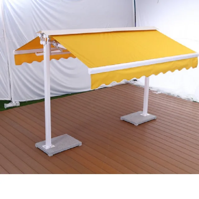 Customized Freestanding Double Sides Remote Control Aluminum Frame Retractable Awning