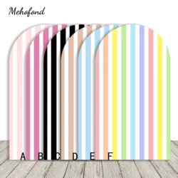 Mehofond Arch Wall Backdrop Kids Birthday Party Racing Pink White Stripe Decor Covers Photo Doubleside Elastic Fabric Background