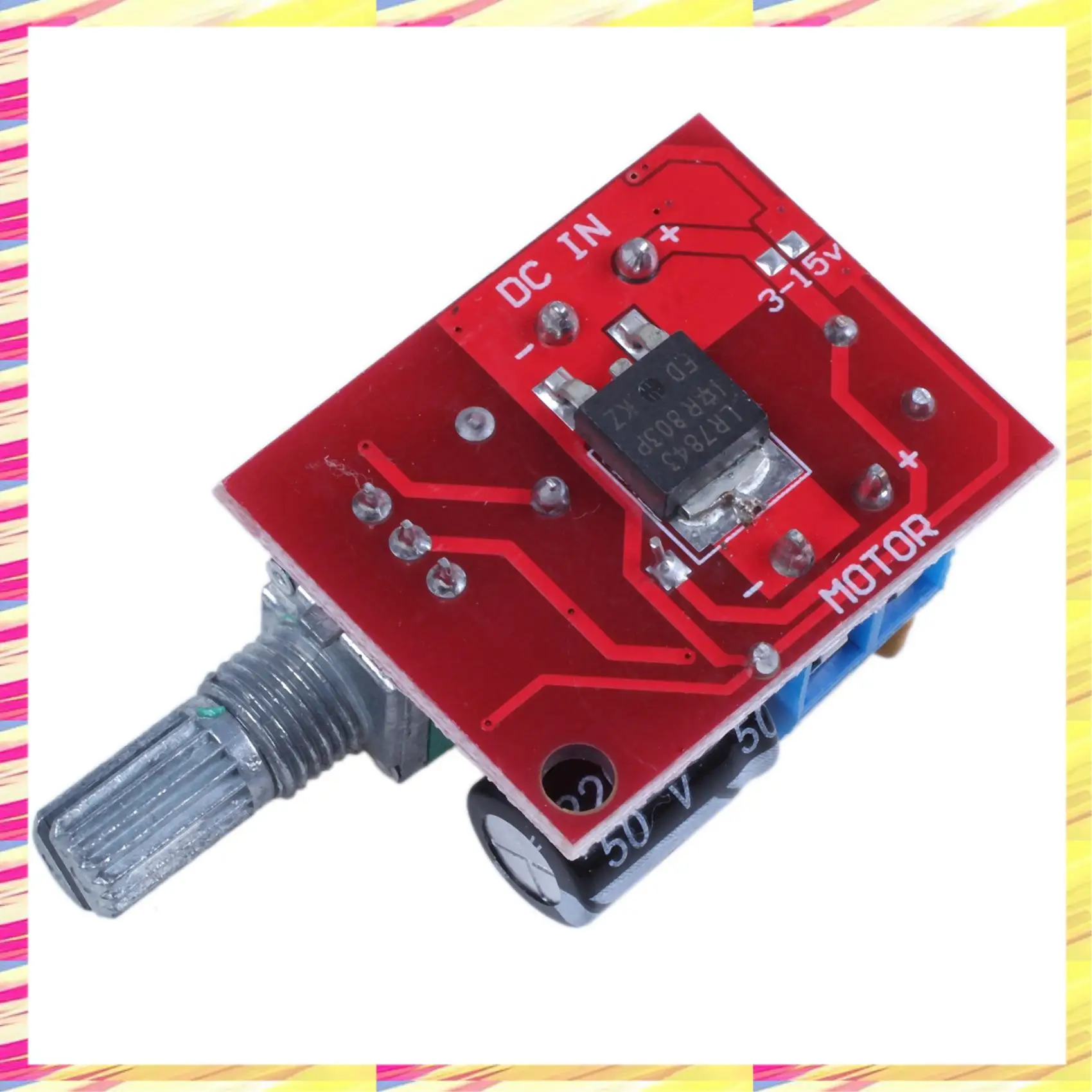 ABJJ 2X 미니 DC 모터 PWM 속도 컨트롤러 3V 6V 12V 24V 35VDC 90W 5A DC 모터 속도 제어 스위치 LED 디머