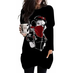 2024 New Women's Casual Long Sleeve O-Neck Disney Princess print T-shirt High Quality Comfortable Clothing Large Women's Top