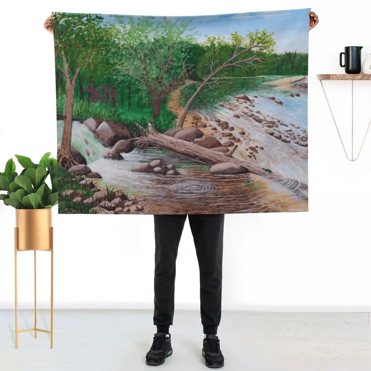 Ozark River Throw Blanket Decorative Sofa Winter beds Shaggy Hair Soft Big Blankets
