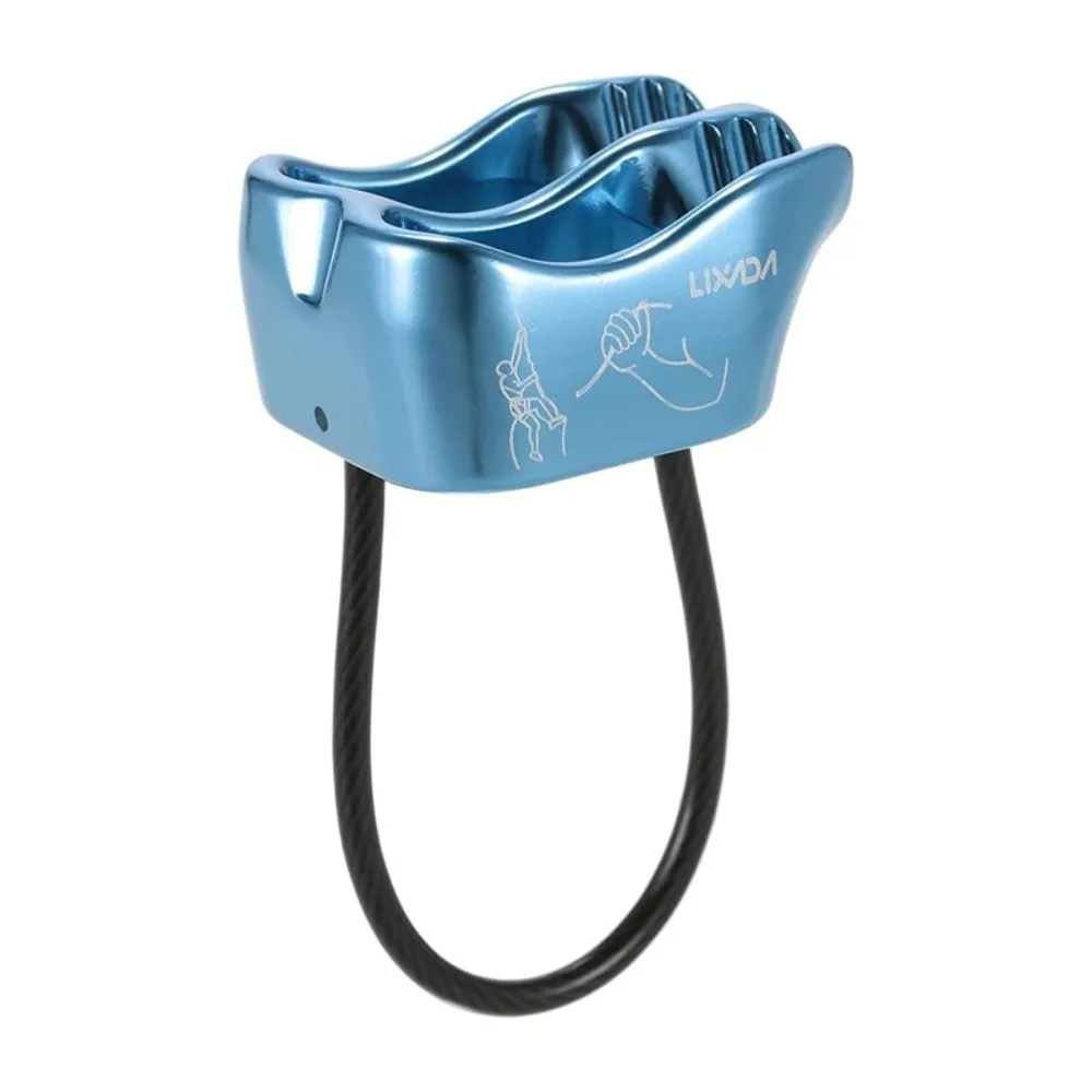 New Aluminum Alloy ATC Device Lightweight Steel Cable Keeper Rappel Descender V-Groove Friction Rappel Device Rock Climbing