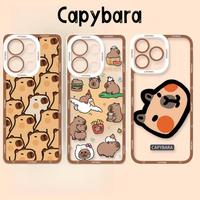 Phone Case for OPPO Realme C53 C55 C35 C30 C33 C67 C65 C63 C20 C12 C21Y C25Y 9 10 12 Pro Plus 8 8i Cute Couple Capybara Soft TPU