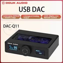 Douk Audio HiFi ESS9038Q2M+AK4493 USB DAC Audio Adapter COAX/OPT Digital to Analog Converter DSD256 DAC-Q11