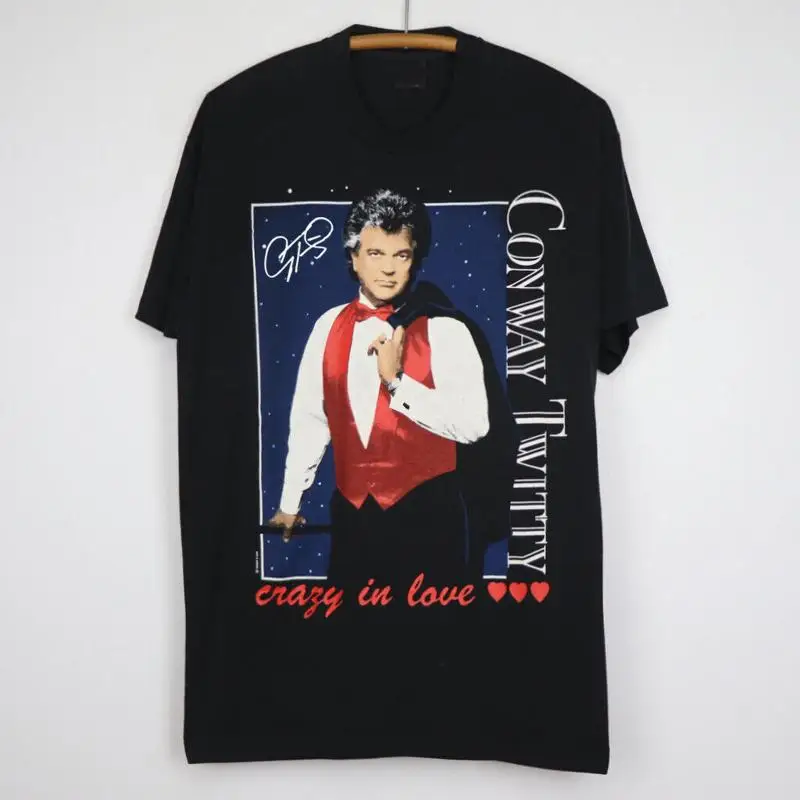 

1990 Conway Twitty Crazy In Love T Shirt Black S 5XL