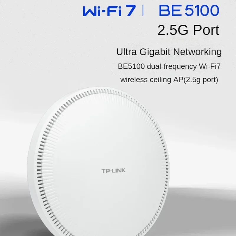 TP-Link Wi-Fi 7 BE5100 Ceiling Mount Access Point, PoE, Dual Band 5100Mbps Wireless AP for Home & Business