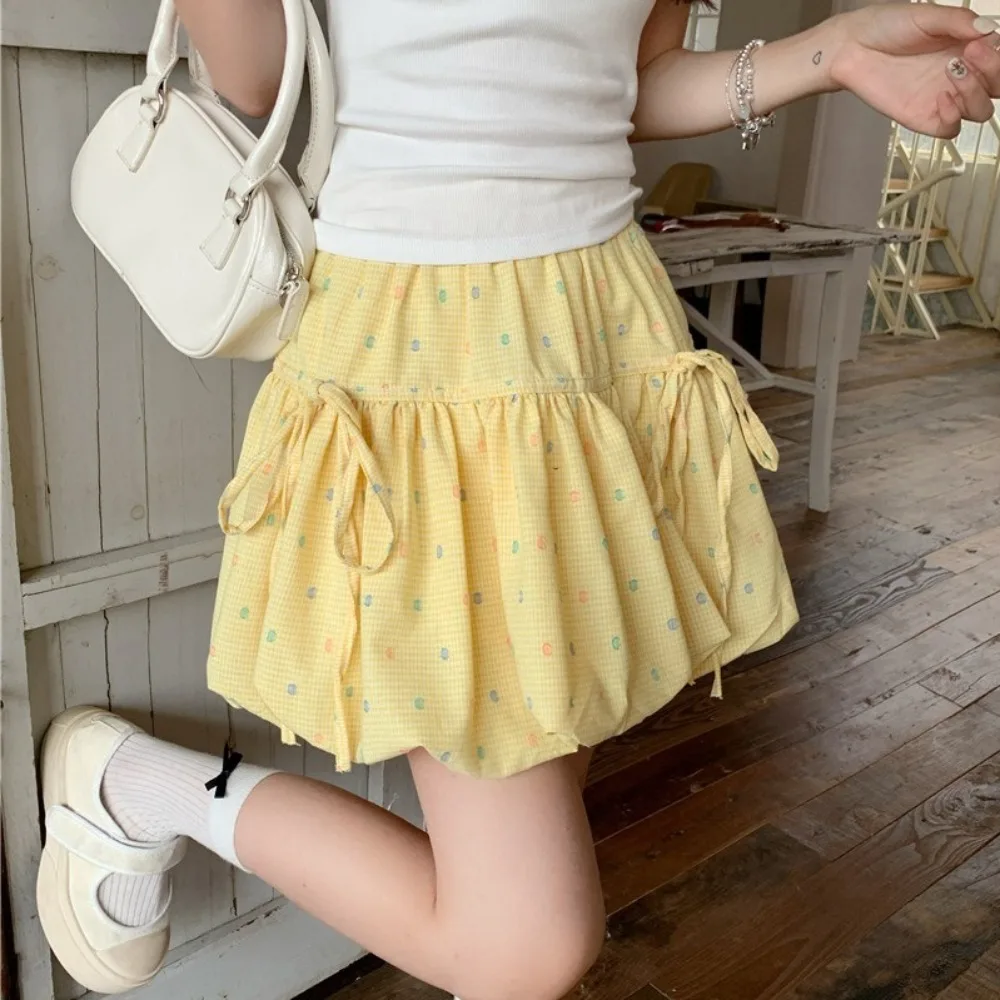 

Fashion Ballet Puffy Skirt With Shorts Lining Pleated Lantern Skirt Y2k Clothes Hot Girls A-line Skirt for Women Girl