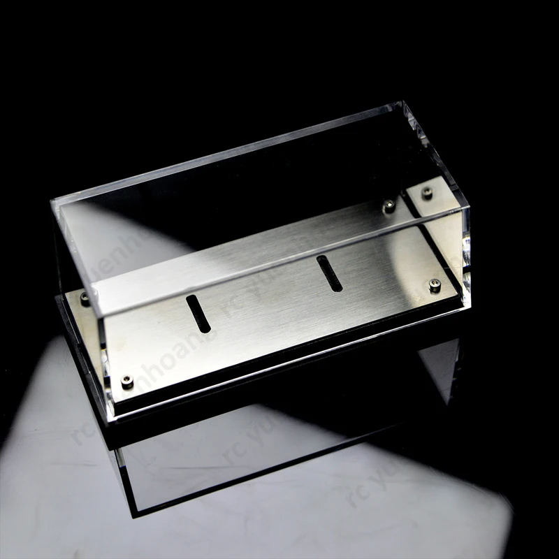 1PCS 1/64 Scale Car Model Display Case High-transparency Acrylic Hard Cover Stainless Steel Base Plate Dustproof Storage Box