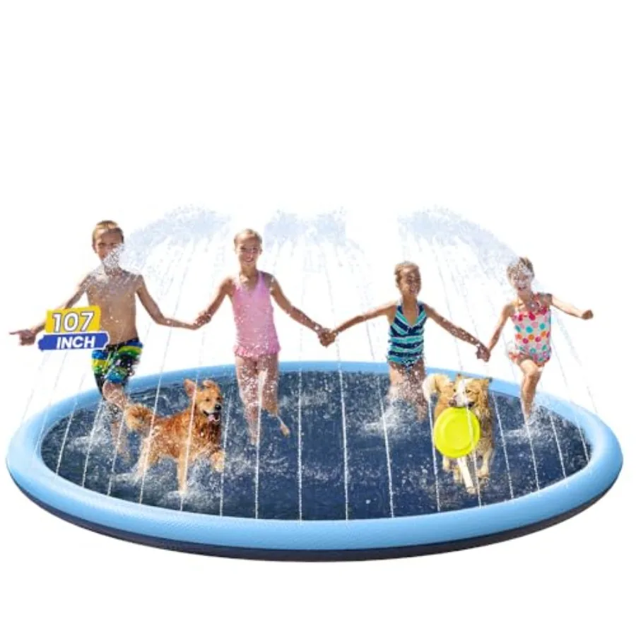 

Splash Pad Non-Slip Dogs Cool Sprinkler Pool Extra Large Splash Pads for Dog Baby Wading Pool Summer Outdoor Play Water Fun Toy
