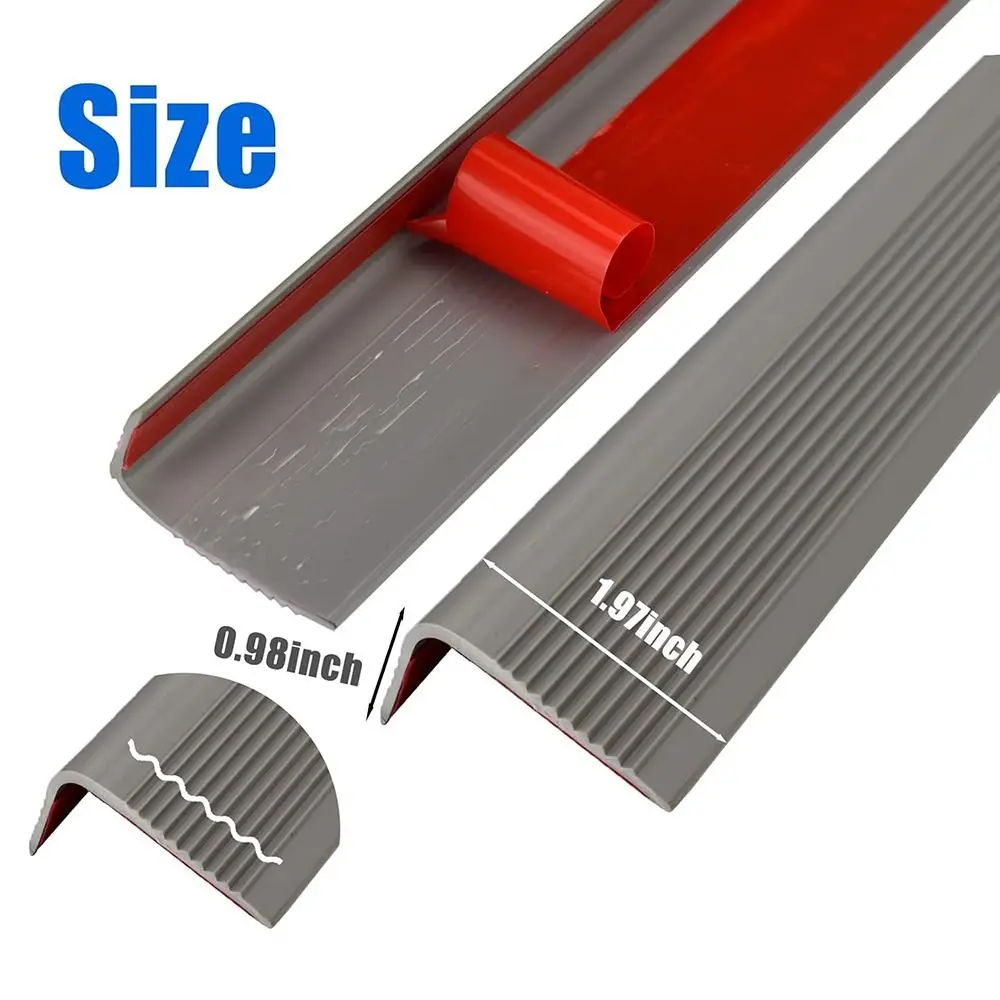 Nuovo nastro autoadesivo antiscivolo per scale Strisce protettive antiscivolo impermeabili a forma di L Bordo antiscivolo in PVC per interni ed esterni