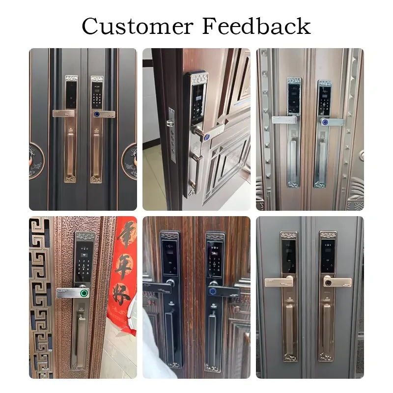 2026 Smart Lock High-End Double Door Password Fingerprint Electronic Lock WiFi Full Automatic Stainless Steel for view 3