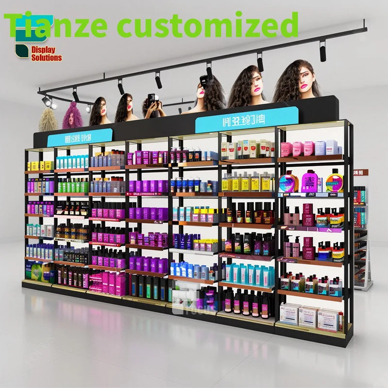 Customized-High End Modern Cosmetics Display With Glass Luxury Display Stand Perfumes Shelves Beauty Product