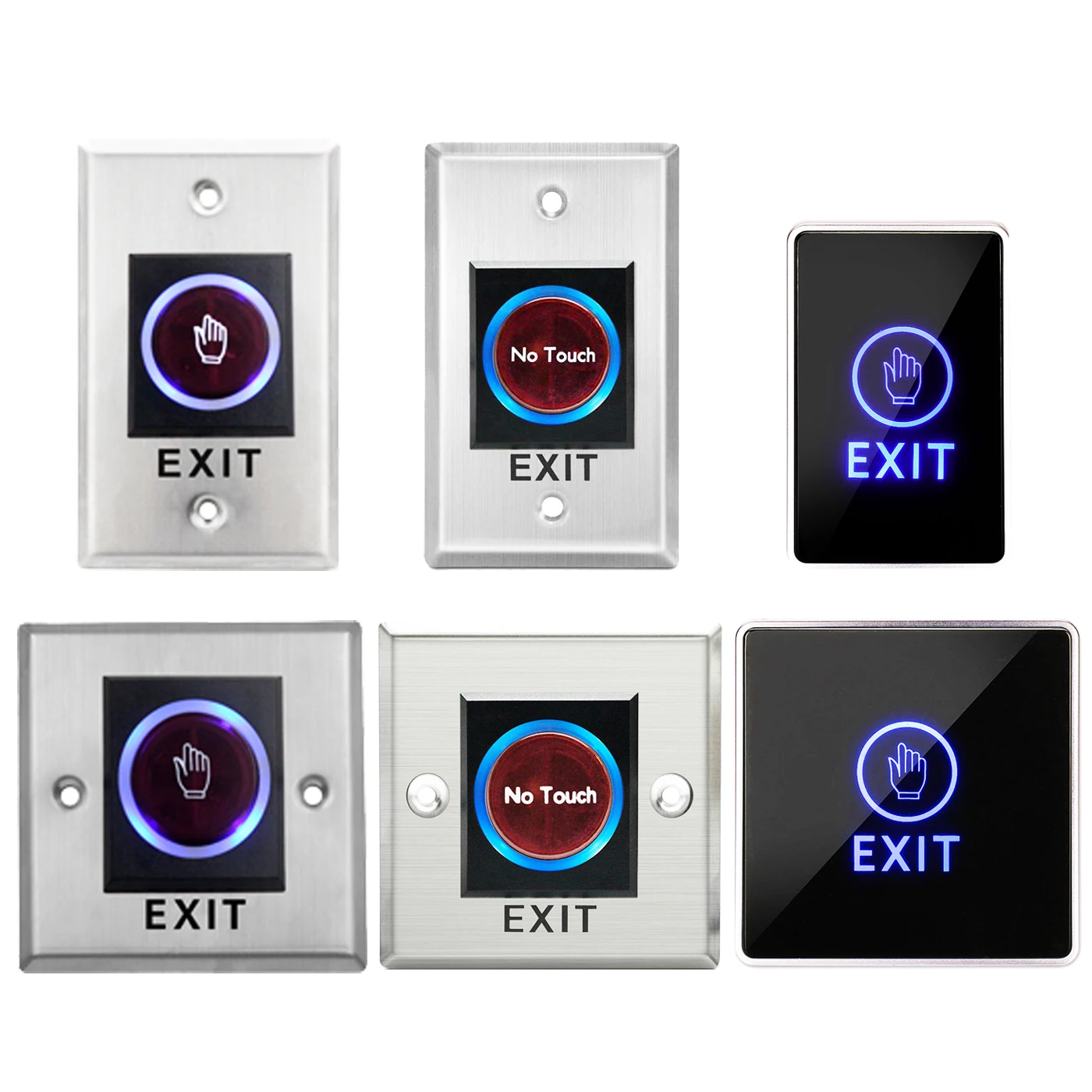 Door Exit Push Button Release Switch Opener NO COM NC LED light For Door Access Control System Entry Open Touch