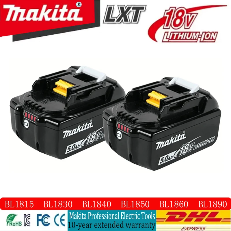 

6.0Ah Original Makita 18V 6000mAh Rechargeable Power Tools Battery with LED Li-ion Replacement LXT BL1860B BL1860 BL1850