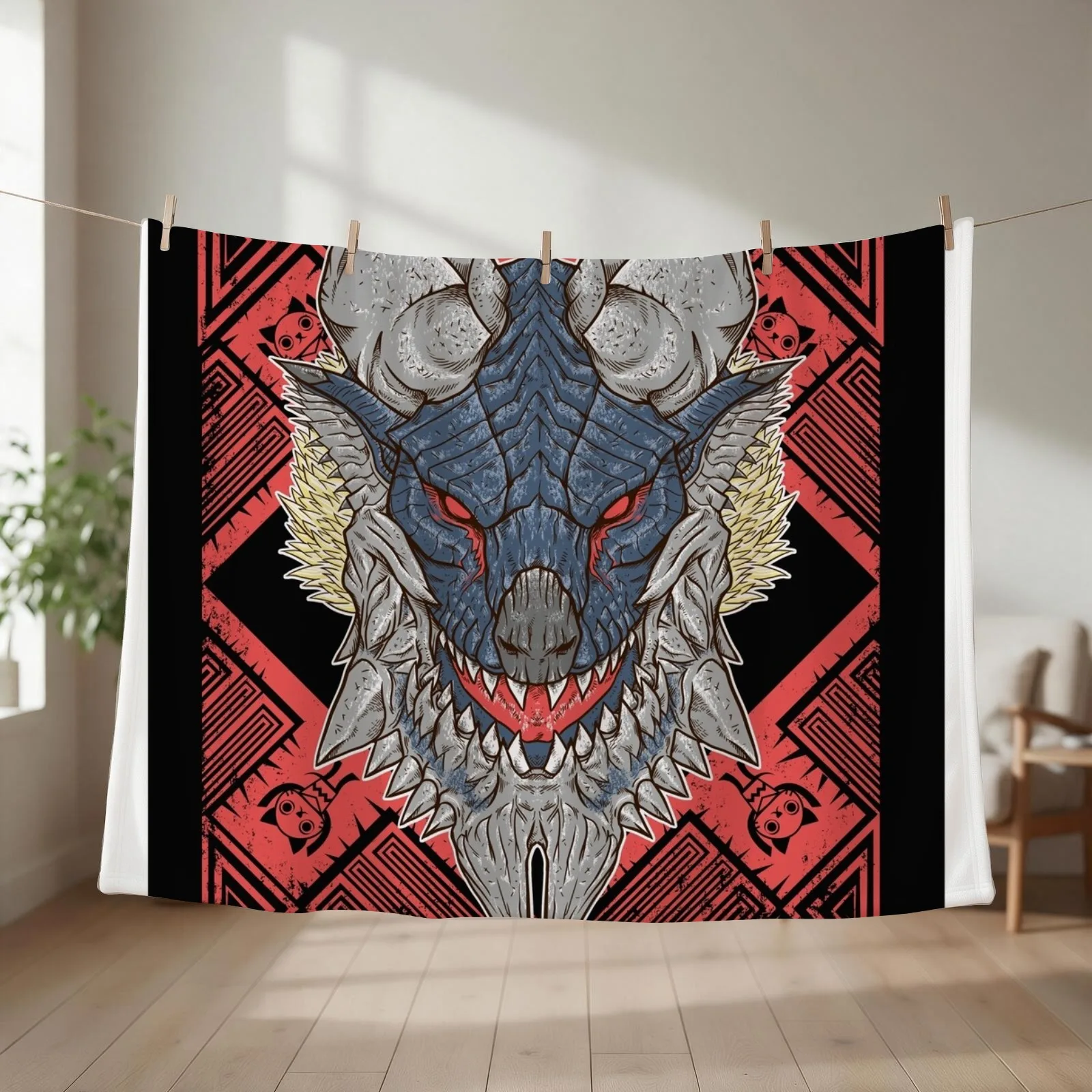 Outdoor Hunting Blanket - Hunting Club: Stygian Zinogre Throw Blanket