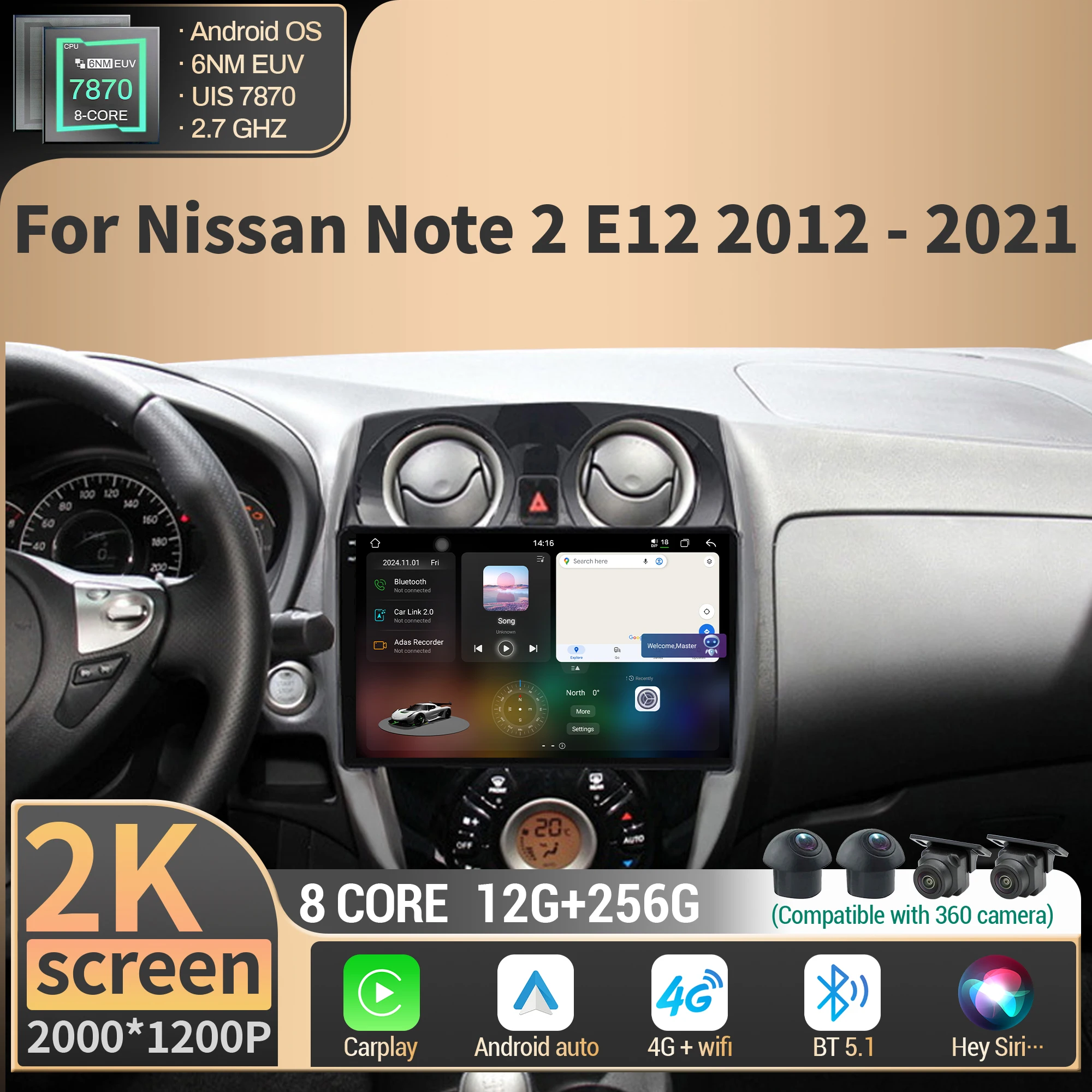 For Nissan Note 2 E…