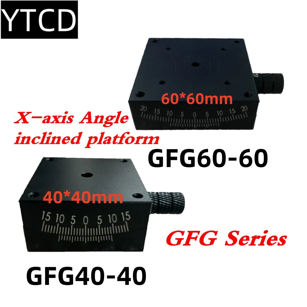 X Axis GFG40 40 GFG60 60 Sliding Table Manual Radian Angle Table Goniometer Swing Table Measurement Displacement Rlinear rail