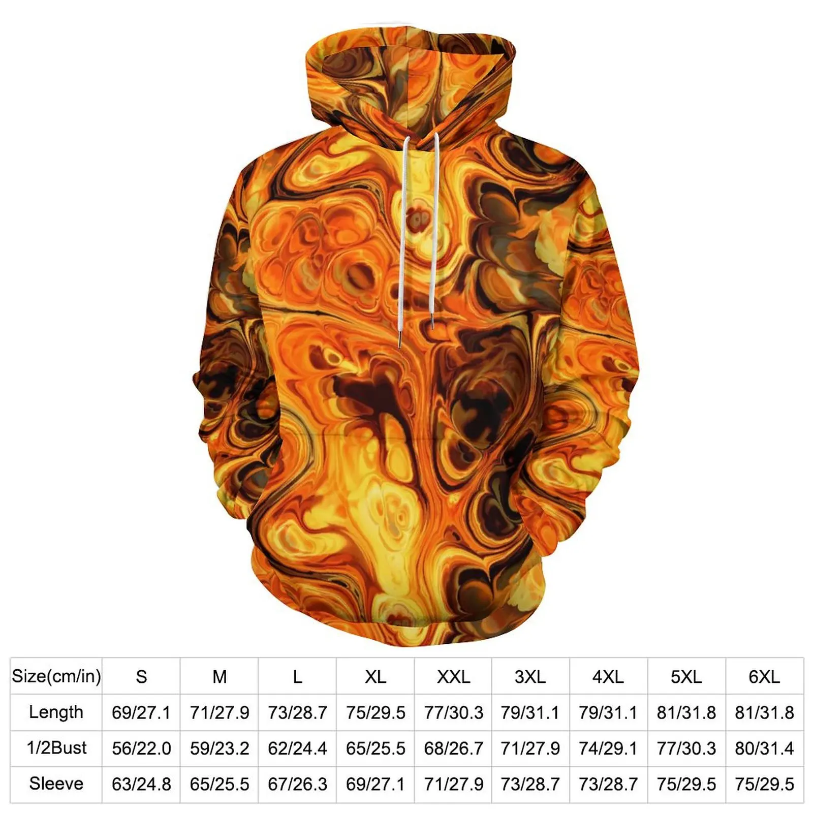 Fire Fractal Art Casual Hoodies Abstract Print Cool Hoodie Female Long-Sleeve Street Style Loose Oversize Hooded Sweatshirts