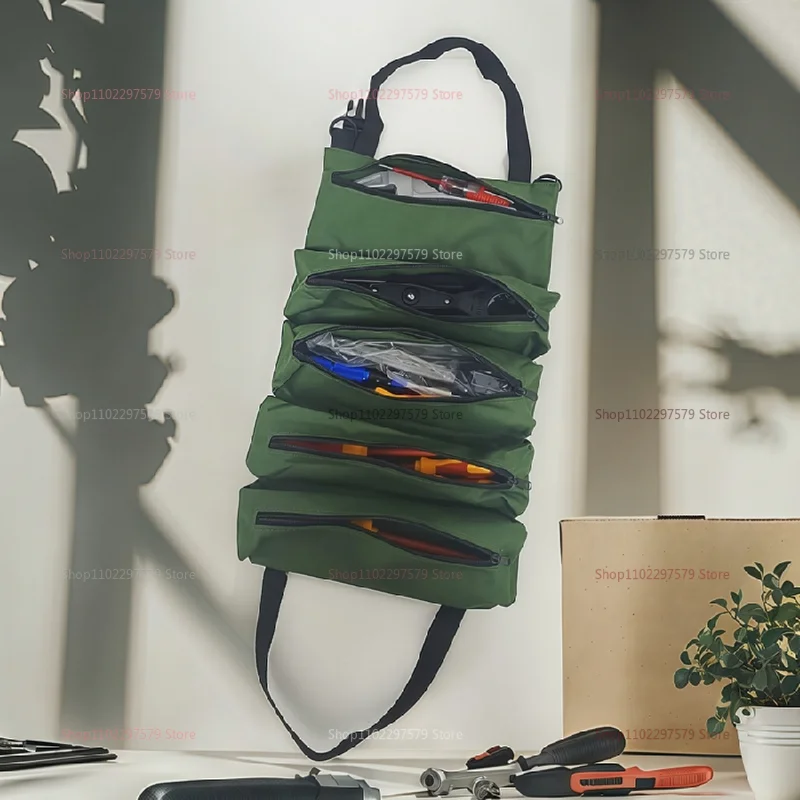 複数のポケット付きの頑丈なツールバッグ、作業者、エンジニア、メンテナンスツール、キャンプ、屋外での使用のための取り外し可能な収納
