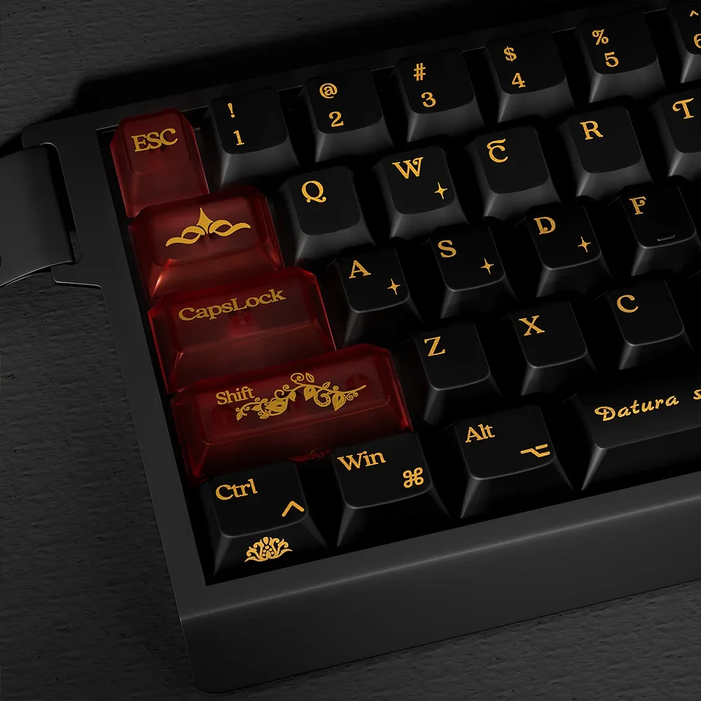 

Black gold keycap JSJT original PBT + PC gilt process adaptation 61/64/75/mu68made68