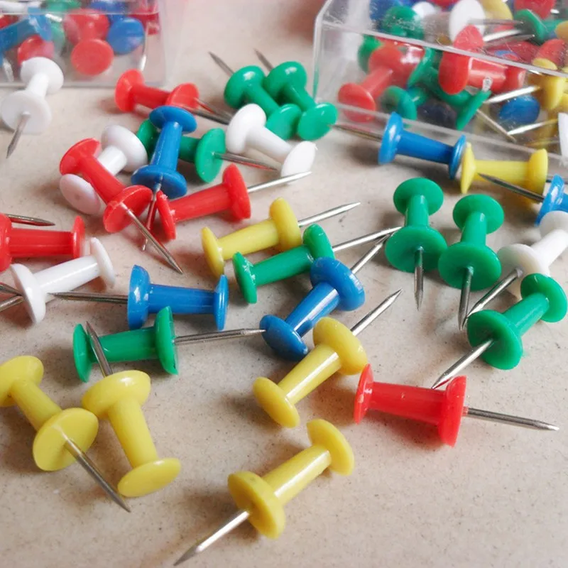 Colorful Assorted Colors Colorful Push Pins 10 pcs, perfect for Home Photo Wall, Sharp Steel Pin Point