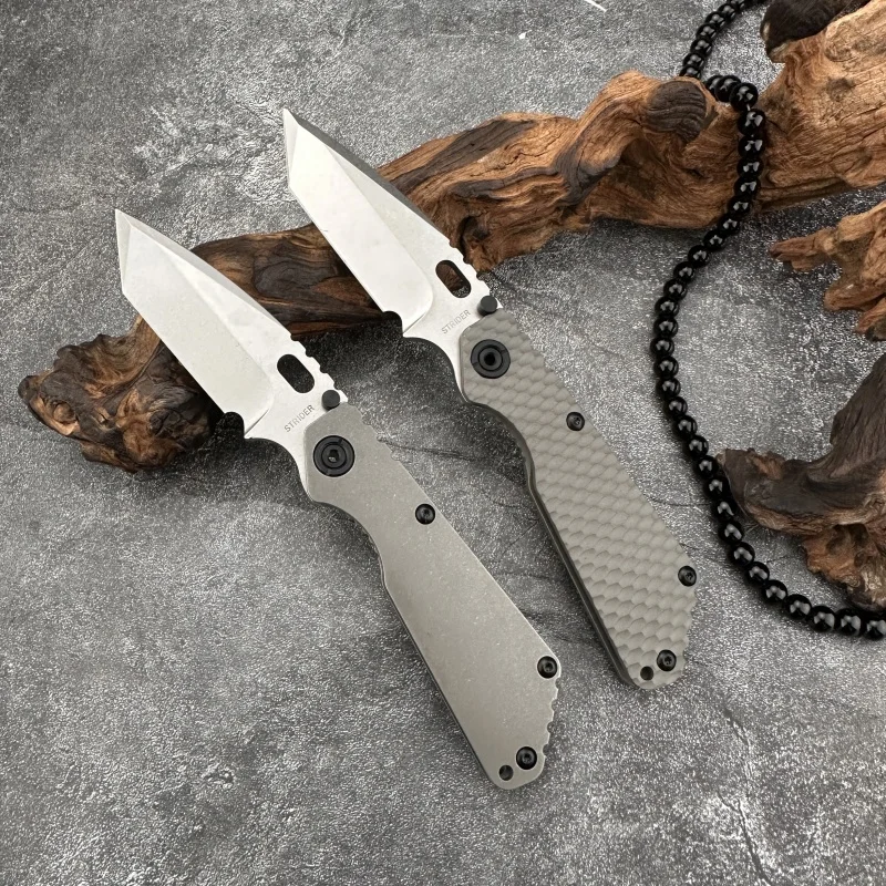 Strider folding knife D2 steel blade high-end TC4 titanium handle Outdoor Camping Hiking survival EDC Tool Men's gift