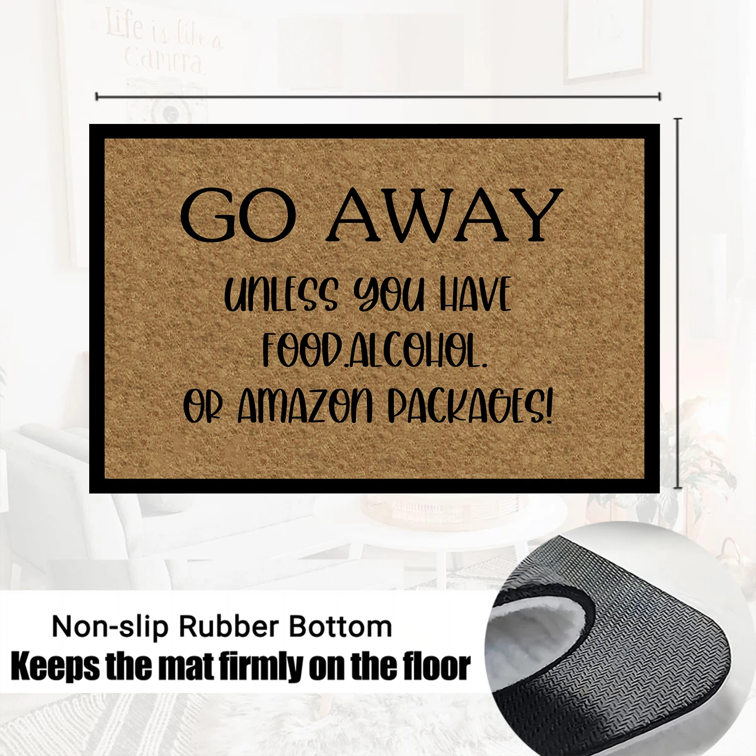 Go Away Unless You Have Alcohol Doormat Rubber Bathroom Kitchen Mat Garden Garage Door Floor Mat Non-Slip Carpet Rug