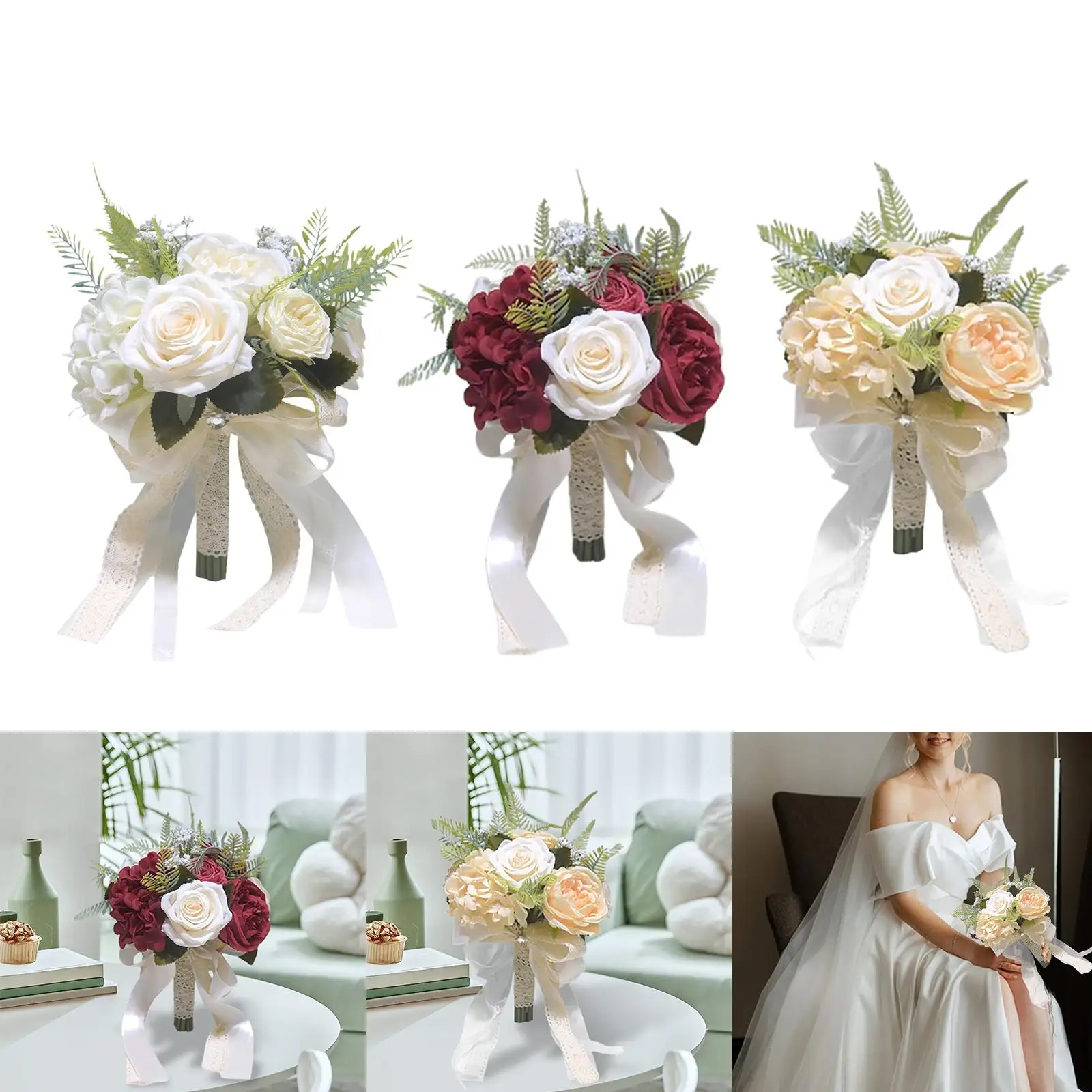 

Bridal Bouquets Rose Flower for Ceremony Anniversary Home Decoration