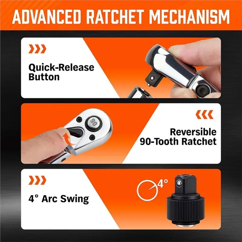 CR-V Ratchet Handle, 3/8