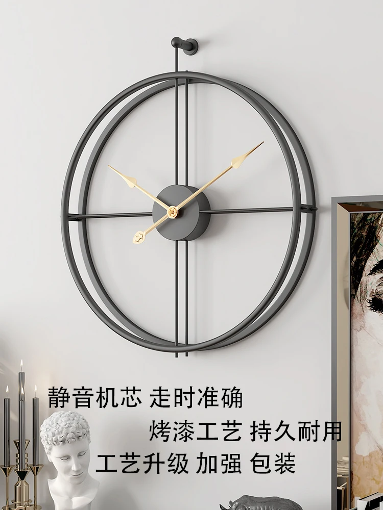 Nordic Luxury Wall Clock Metal Modern Clocks Wall Home Decor Large 3d Wall Watch Decoration 80cm Silent Clock Living Room