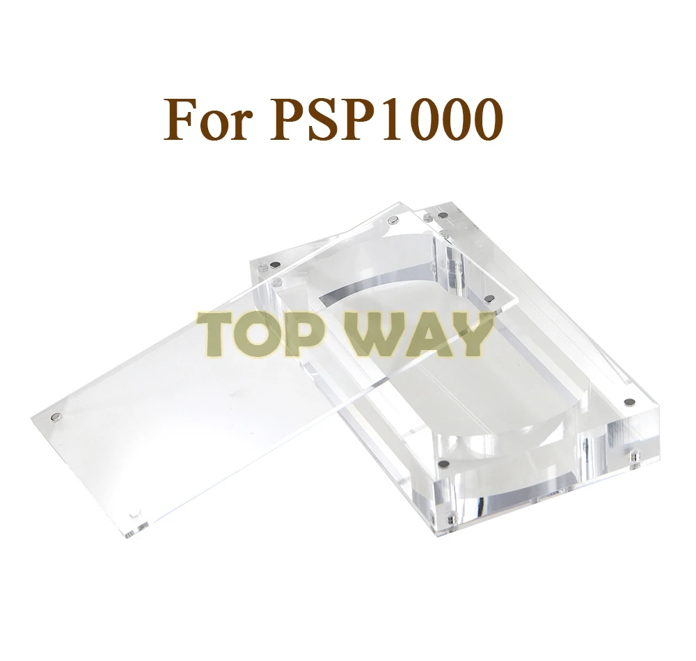 Estojo de cartão acrílico altamente transparente, caixa de exibição do jogo, acessórios de reparação, PSP1000, PSP2000, PSP3000, 1pc