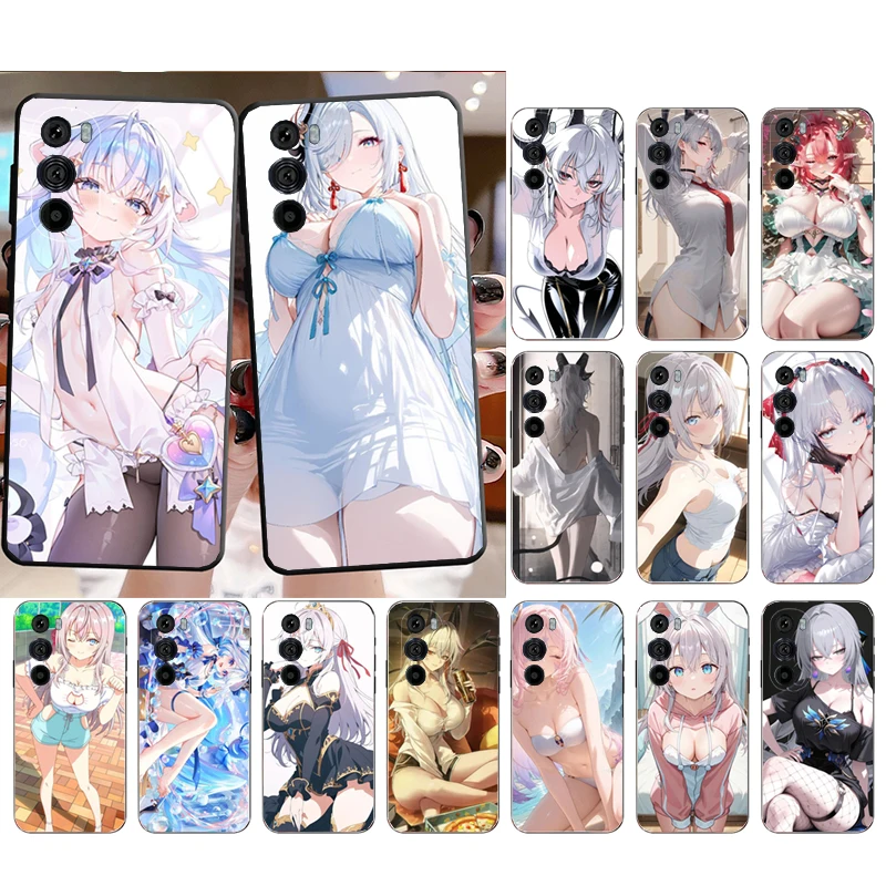 

Anime kawaii girl Phone Case For Motorola Edge 50 40 Pro 60 50 40 30 Ultra Neo Fusion Moto G Play G Stylus G Power G