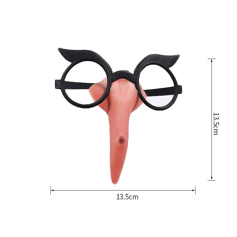 Halloween Witch Nose & Glasses Set Costume Party Props with Elastic Straps Stage Performance Accessories for Kids 1pcs