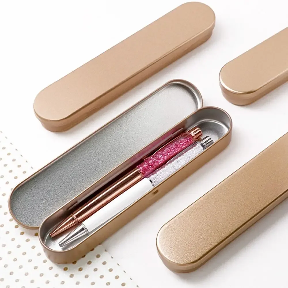 Simple Metal Tin Box Rectangular Multifunctional Pencil Case with Sponge Lining Pen Box Home Storage